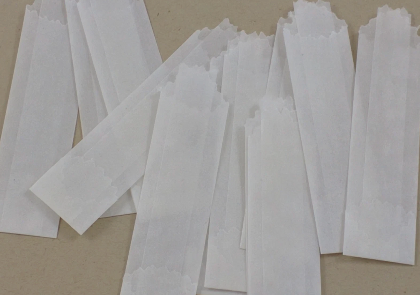 Premium 24mm Skinny Vellum Glassine Stamp Wax Paper Bags – Standard Size